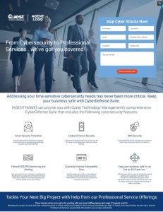 image of CyberDefense suite landing page for partners