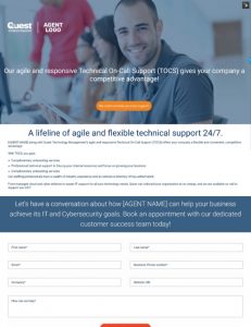 thumbnail of technical support landing page for partners